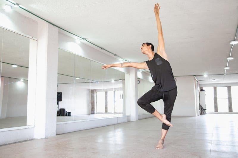 Dancer rehearsing in studio